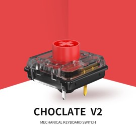 Kailh Low Profile Keyboard Switches Mechanical Keyboard Switch Choc V2 Low Profile Keystem DIY MX Switch Tactile Click Linear(70pcs, Red)