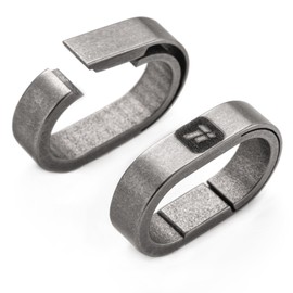 TIMULTI Titanium Key Chain, Key Ring, Carabiner, For Connecting, Mini Hook, Quick Release Connector, Gray / Continuous Ring Pack of 2