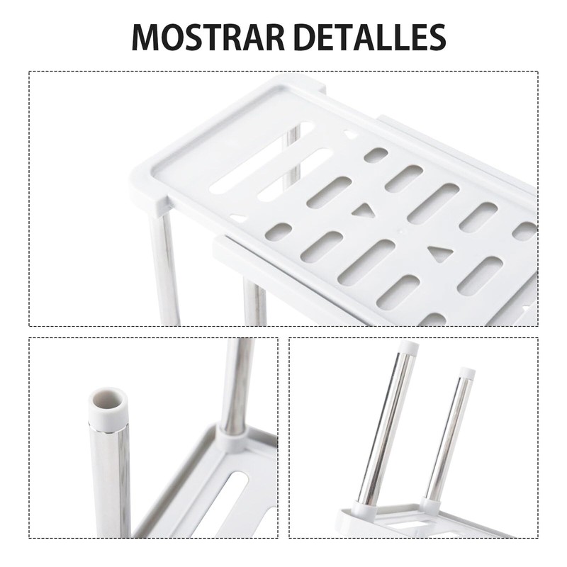 Organizador Alacena Apilable Multiusos De Gabinetes Estante (White)