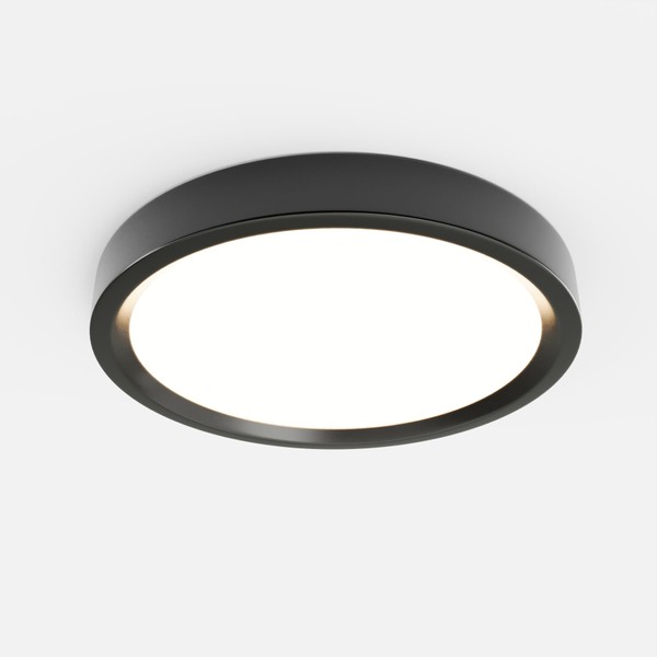 VidaLite Black 16in Round Integrated LED Surface Light, Slim Flush