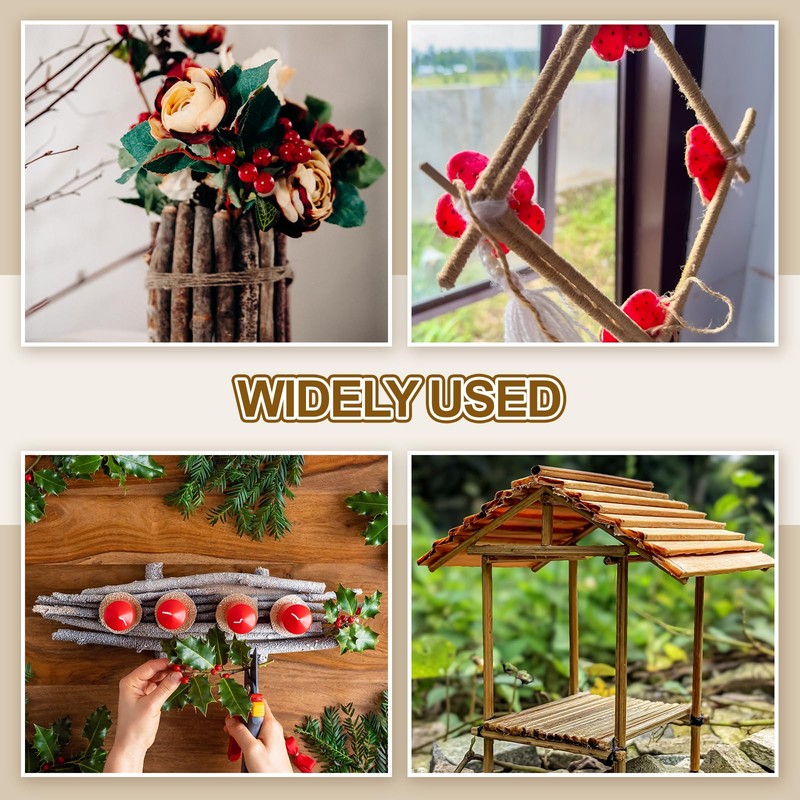 sourcing map 30Pcs 7.8" Natural Wood Log Sticks, 0.2" to