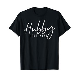 Hubby Est 2023 Just Married Honeymoon Husband Wedding Couple T-Shirt