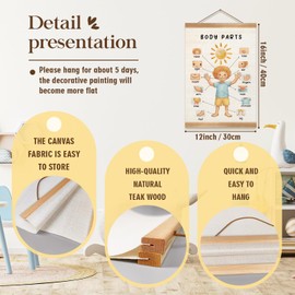 Body Parts Poster, Body Educational Learning Posters Body Parts Learning Wall Chart for Kids, Kindergarten Teaching Supplies, Classroom Poster for Bulletin Board or Classroom Decor 12x16inch(Boys)