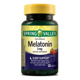 Melatonina 3mg Rápida Disolución 120 Tabletas Sabor Fresa