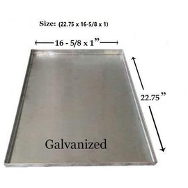 Pinnacle Systems Metal Replacement Tray for Dog Crate Pan Chew Proof & Crack Proof Pet Kennel Tray Midwest Central Metal Dog Crate Pan Dog Cage Tray (Galvanized, 22.75 x 16-5/8 x 1)