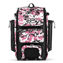 Boombah Catchers Superpack Hybrid Digital Camo Bat Bag Black/Pink - Wheeled & Backpack Version