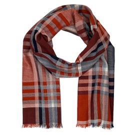 LINDENMANN Men's Scarf Light 100% Organic Cotton Red, red, Unit size
