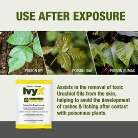 CoreTex Ivy X Post-Contact Poison Ivy Wipes - Pack of 50 Single-Use Treatment Wipes to Assist in the Removal of Rashes - Also Works on Poison Oak & Sumac Oils