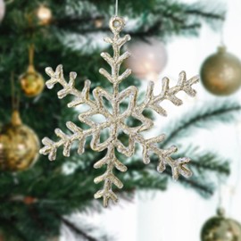Milageto Christmas Tree Snowflake Pendant Xmas Decor Acrylic Gifts Christmas Tree Decorations for Bedroom Party Wall Indoor Holiday