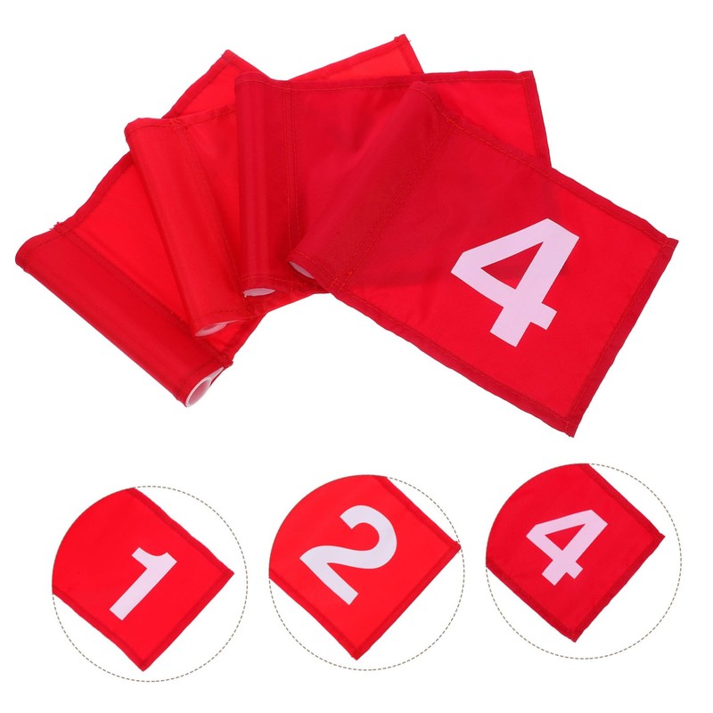 Abaodam 4pcs Golfing Training Flags Portable Flags Numbers for Game