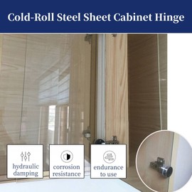 Bisagras para puertas de vidrio, 2pcs Gabinete de exhibicin de vidrio silencioso Bisagra de amortiguacin Armario de cocina Armario de vino para el hogar Herrajes 35 vasos Accesorios