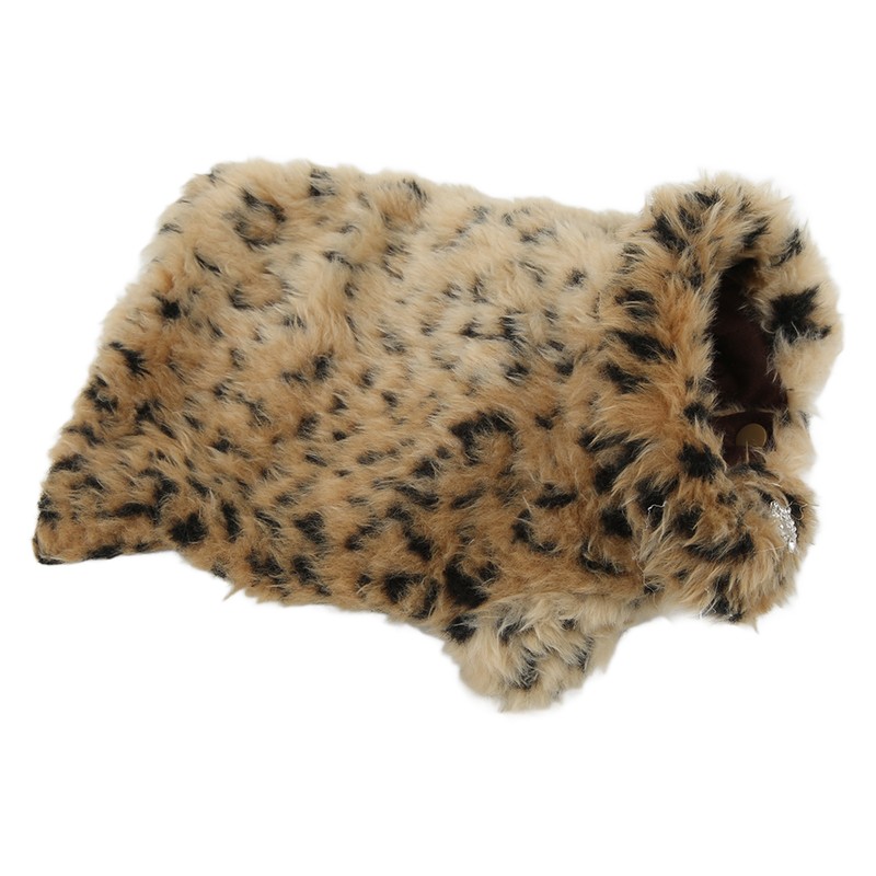 Pet Leopard Print Cloak Cute Retro Stylish Puppy Plush Jacket