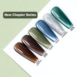 ADHERE Neues Kapitel Serie - 6 Farben 12 ml Glitzernd Katze Auge UV Nagellack Set Magnet Schimmernd Nagellack UV Lacke für Nägel Gellack UV Gel Nagellack uv Lack with Magnet