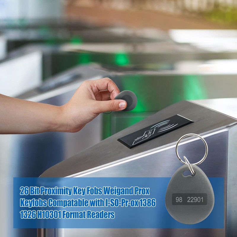 RFID Key Fobs Writable, HID 125KHZ 26 Bit Keyfobs Proximity