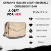 Genuine Italian Leather Boho Studded Crossbody Sling Bag - Stylish,
