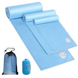 Toalla Natacion Secado Rapido, 4Pzs Toallas de Microfibra para Baño, Toalla de Viaje Absorbente Ligera y Suave con Bolsa Portátil, con Sensor UV, para
