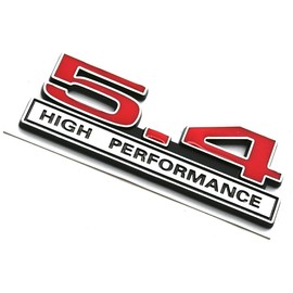 2pcs 5.4L Liter High Performance Badge V6 Engine Emblems Badge 3D Decals Stickers Cars Trucks (Chrome Red)