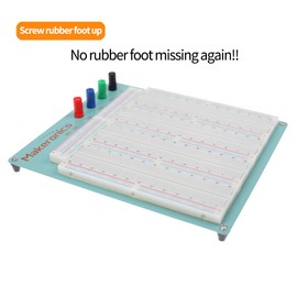 Makeronics 3220 Solderless Breadboard | 3220 Tie-Points Experiment Plug-in Breadboard with Blue Aluminum Back Plate and Copper Contact Clips inside ABS Plastic Housing for Circuit/Arduino/Raspberry Pi