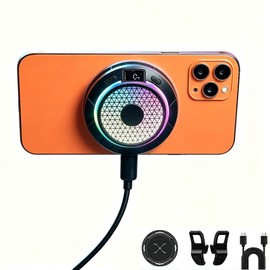 Magnetic Cell Phone Cooler for Gaming, 24W Cellphone Cooling Fan with RGB