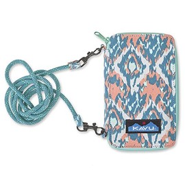 KAVU Go Time Bi-Fold Crossbody Wallet with Rope Strap, Beach Paint