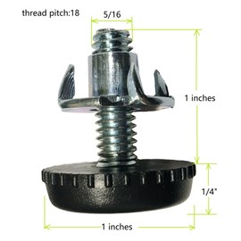 Yongle Store Furniture Feet, 8 Pack,5/16"-18, levelers T-Nut Leg Leveler,Adjusting Foot Furniture Levelers |Furniture Feet, Inch Size (5/16" Bolt,8Pack,Black)