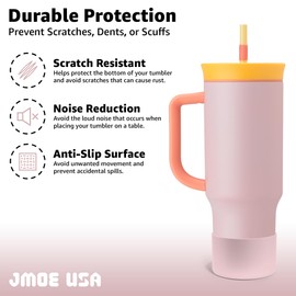 Jmoe USA Silicone Sleeve for Owala 40oz Tumbler | Fits Handle Tumbler Only | Anti-Slip Boot | Protects Against Dents & Scratches | Protector for Bottom of Cup | BPA Free (Candy Store)