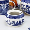 Darthome Sugar Pot with Lid Blue Willow Ceramic English Tableware