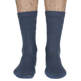 HJ Hall Men's Thermal Wool Softop Socks, Slate Blue, Size 6-11