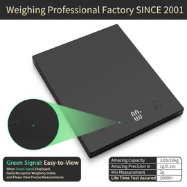 Homebuds 22lb/10kg Digital Food Scale in High Precision 0.1oz/1g, Our Own Kitchen Scale Professional Factory SINCE 2001, Home and Kitchen Essentials for Cooking and Baking, LED, 3*AAA Batteries, Black