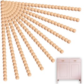 Wood Molding Trim, 15PCS Wall Wooden Trim Molding Beads Unfinished DIY Decorative Mirror Edge Trims 15.75inch for Door Furniture Frame Border Cabinets Ceiling Edge