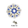 ABCD MarryAcc Berry Conchos with Screws Metal Flower Rhinestone Conchos