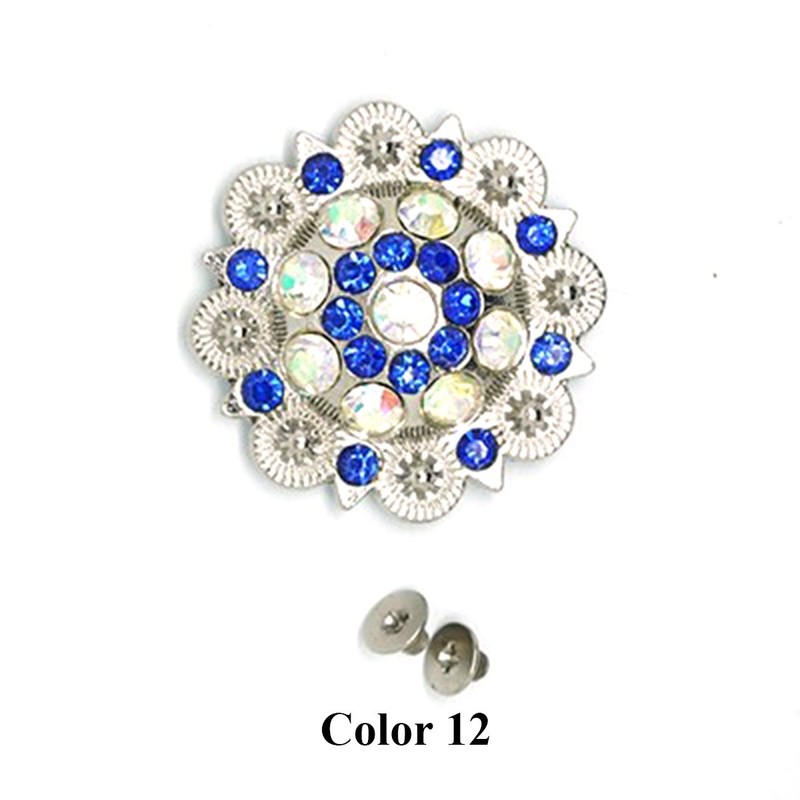 ABCD MarryAcc Berry Conchos with Screws Metal Flower Rhinestone Conchos