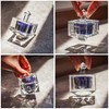 HDCRYSTALGIFTS Handmade Hanukkah Dreidel Figurine Ornament with Blue Crushed Diamonds