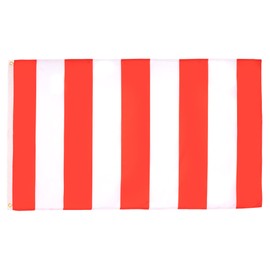 AZ FLAG RED AND WHITE STRIPED FLAG 3' x 5' - RED AND WHITE FLAGS 90 x 150 cm - BANNER 3x5 ft