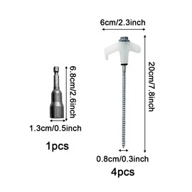 Collenatsy 4 x Tent Pegs, Rotating Tent Pegs with Thread, Rock Ground Pegs for Camping, with Adapter for Cordless Screwdriver, Robust Steel Pegs for Camping and Outdoor Use