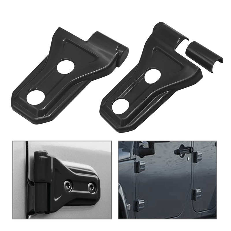 UOIENRT 8Pcs Black Door Hinge Cover Replacement for Jeep Wrangler