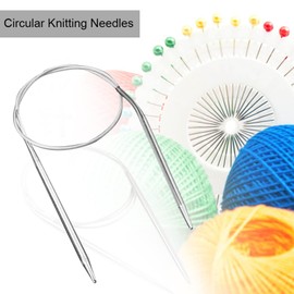 11 Pcs Knitting Needle Set, Stainless Steel, Ring Needle, Rod Needle Set, Hand Knitting Needles, Circular Knitting Needles, Crochet, Round Knitting Needles, Crafting Supplies, 16.9 inches (43 cm)