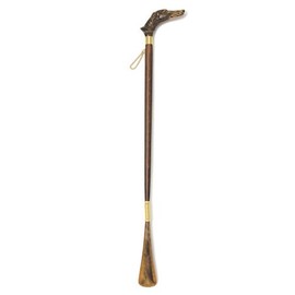 Shoehorn/Back Scratcher, Greyhound Dog Handle. Long Reach At 29 Inches Long. Made In Italy.