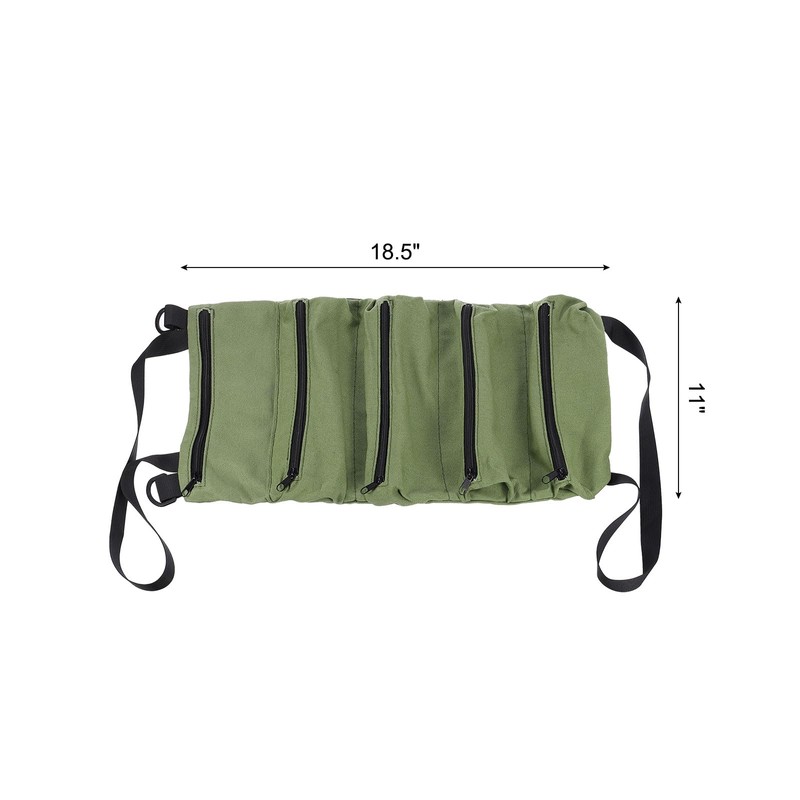 sourcing map Roll Up Tool Bag 18.5" x 11" Canvas