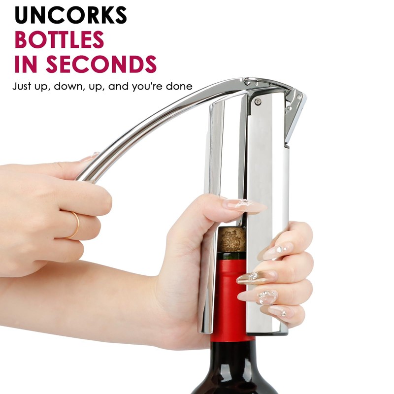 KAYCROWN Wine Opener, Stainless Steel Vertical Lever Corkscrew with Foil