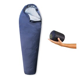Litume 500g/630g 700 Fill Power Down Mummy Sleeping Bag, 6°C-20°C/3°C-15°C ± Ultra Lightweight, Portable for Hiking, Traveling, Camping and Backpacking (1 x Navy Blue)