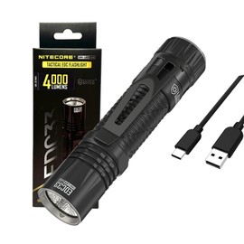 Nitecore EDC33 UHi 20 MAX LED Rechargeable Flashlight - 4000 Lumen w/Eco-Sensa USB Charging Cable