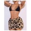 Verdusa Women's Leopard Triangle Bikini Tops Y2k Backless Tied Double