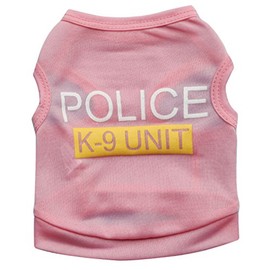 Doggie Style Store Pink Police K9 Unit Dog Pet Puppy Vest Top 4 Sizes T Shirt Security Guard T-Shirt Fancy Dress Outfit Cop Policeman Uniform Size XS