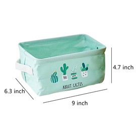 Storage Bins Foldable Cactus Storage Basket for Nursery, Kids Toys, Makeup, Small Items, Desktop Organization, Set of 4 (Multi)