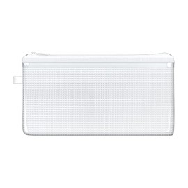 Kamio Japan 201750 Flat Clear Pen Pouch, White