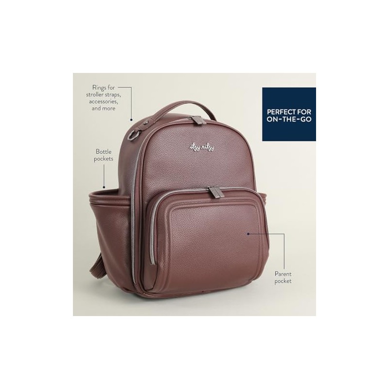 Itzy Ritzy Mini Diaper Bag Backpack - 10 Pockets w/Changing