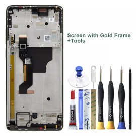 Unbranded OEM OLED LCD Display Touch Screen Digitizer For Motorola MOTO G Stylus 5G 2024 - Screen with Gold Frame + Tools