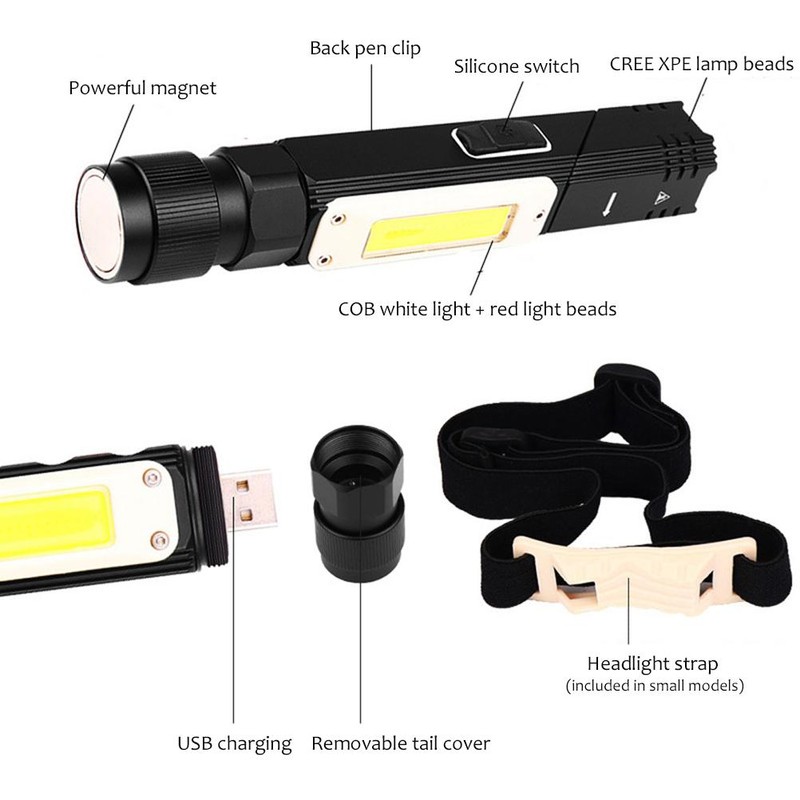 Multifunctional Corner Flashligh LED Folding Cob Work Flashlight Waterproof Led