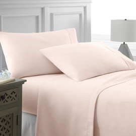 Linen Market Twin XL Sheet Set 4 Piece - Ultra Comfortable & Breathable Cooling Twin XL Bed Sheets - Deep Pocket & Wrinkle-Free Sheets Fits 16" Mattress - Extra Soft & Oeko-TEX Certified - Blush